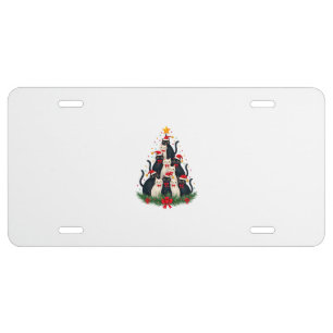Tuxedo Cat Christmas Tree Tuxedo Cat Lights Xmas M License Plate