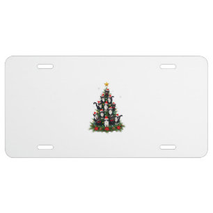 Tuxedo Cat Christmas Tree Tuxedo Cat Lights Xmas M License Plate