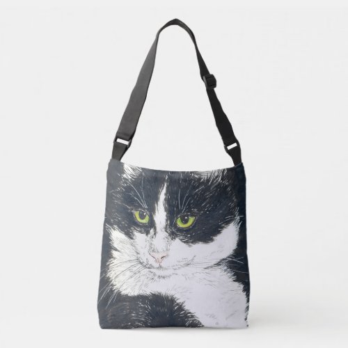 Tuxedo cat crossbody bag