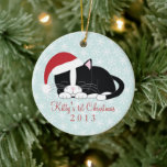 Tuxedo Cat Custom Christmas Ornaments<br><div class="desc">Adorable holiday ornaments can be personalized with your cat's photo and name.</div>