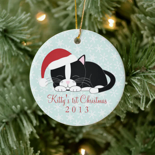 Tuxedo Cat Custom Christmas Ornaments | Zazzle