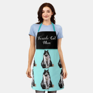 Tuxedo Cat Cute Cats Black White Animal Mom Apron