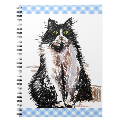 Tuxedo Cat Cute Drawing Black and White Cats Magne Notebook