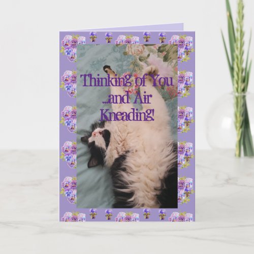 Tuxedo Cat Cute Funny Quote Air_Kneading Card