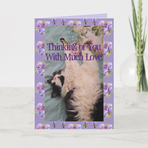 Tuxedo Cat Cute Funny Quote With Much Love Card