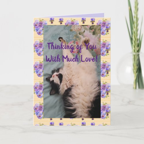 Tuxedo Cat Cute Funny Quote With Much Love Card