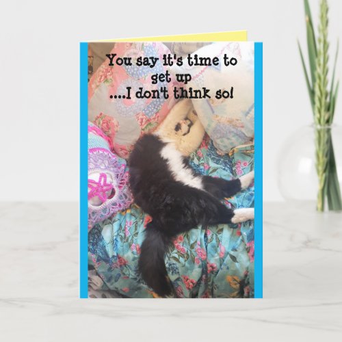 Tuxedo Cat Cute Funny Sleeping Cats Birthday Card