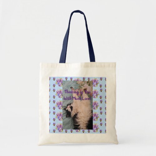 Tuxedo Cat Cute Funny Thinking of You Tote Bag