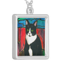 Tuxedo store cat necklace