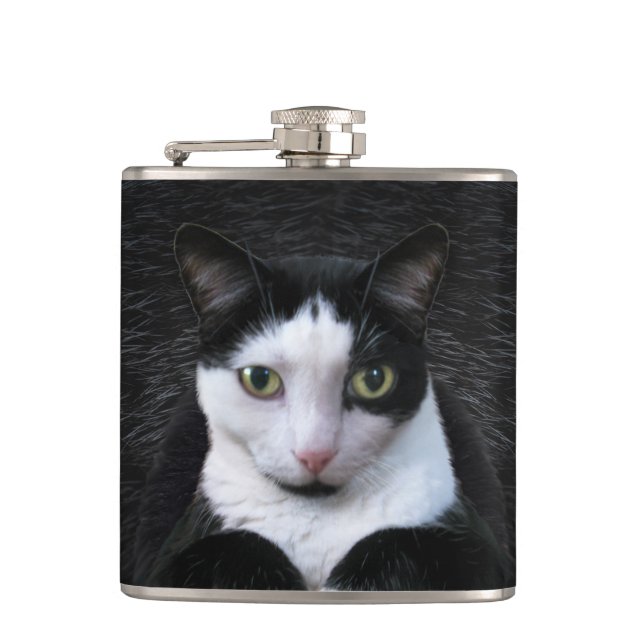 Tuxedo Cat Flask (Front)