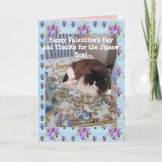 Tuxedo Cat Funny Jigsaw Cats Valentines Day Card