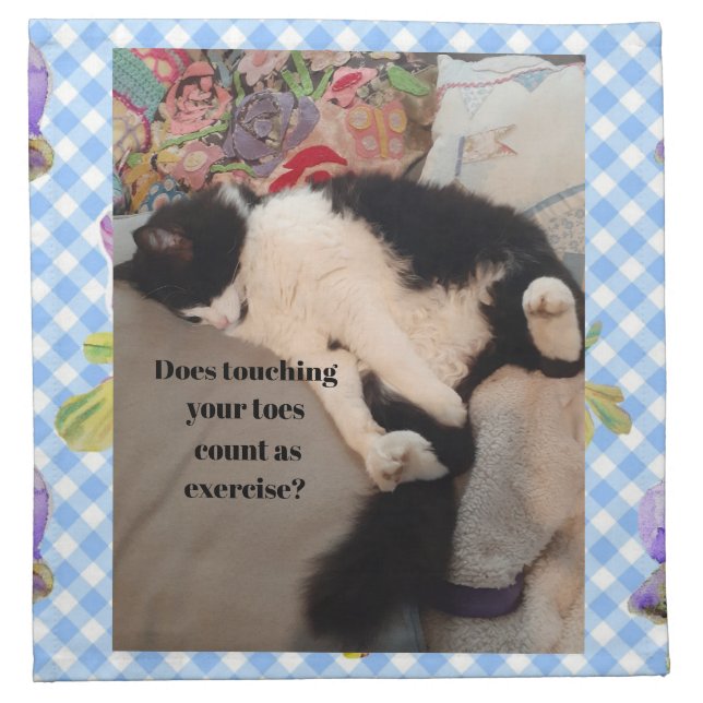 Tuxedo Cat Funny Quote Black and White Cats Girls Cloth Napkin (Front)
