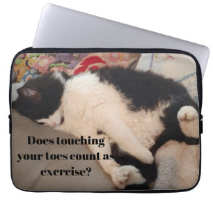 Tuxedo Cat Funny Quote Black and White Cats Girls Laptop Sleeve