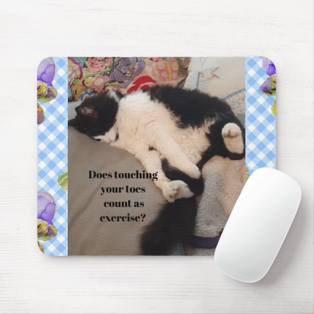 Tuxedo Cat Funny Quote Black and White Cats Girls Mouse Pad (With Mouse)