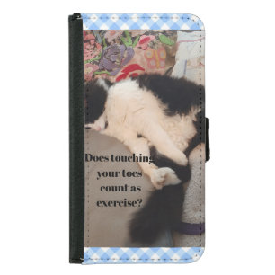 Tuxedo Cat Funny Quote Black and White Cats Girls Samsung Galaxy S5 Wallet Case