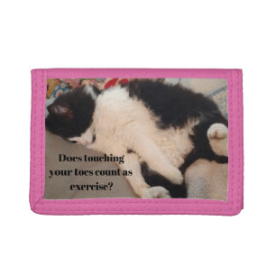 Tuxedo Cat Funny Quote Black and White Cats Girls Trifold Wallet