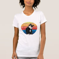 Tuxedo Cat Gift Retro Colors for Animal Lovers
