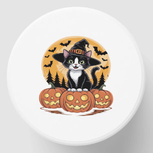 Tuxedo Cat Halloween Witch Cute Pumpkins Essential Mini Candle Favors