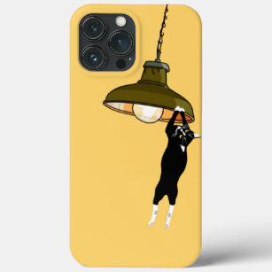 Tuxedo Cat Hanging on Lamp iPhone 13 Pro Max Case