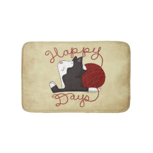 Tuxedo Cat- Happy Days Bathroom Mat