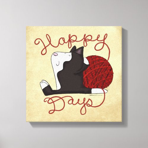Tuxedo Cat_ Happy Days Canvas Print