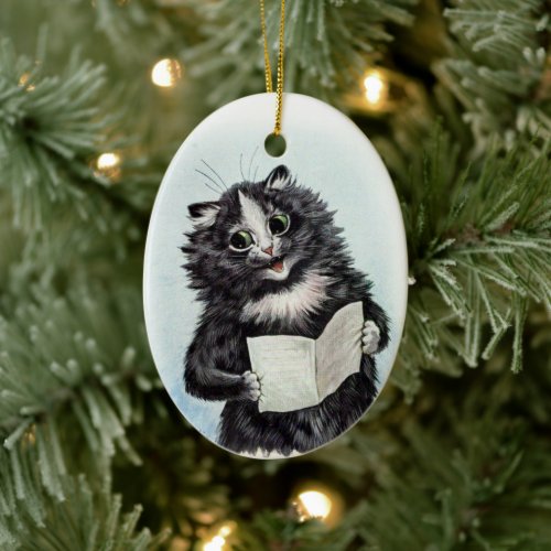 Tuxedo Cat Holding Papers â Louis Wain â Ornament 