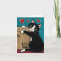 Tuxedo Cat in Love with Box Note Card