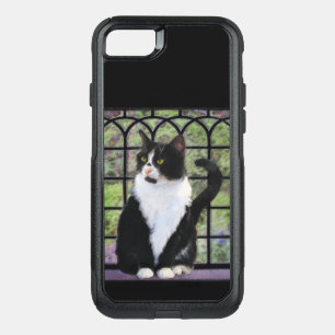 Tuxedo Cat in Window Painting Original Animal Art OtterBox Commuter iPhone SE/8/7 Case