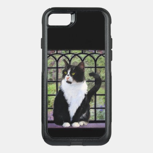 Tuxedo Cat in Window Painting Original Animal Art OtterBox Commuter iPhone SE87 Case