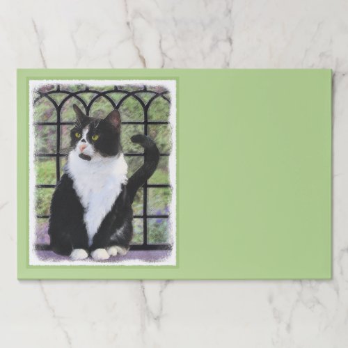 Tuxedo Cat in Window Painting Original Animal Art Paper Pad