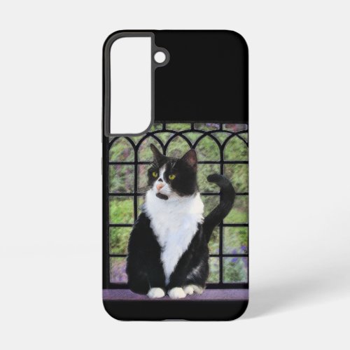 Tuxedo Cat in Window Painting Original Animal Art Samsung Galaxy S22 Case