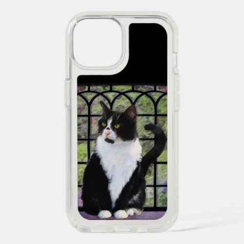 Tuxedo Cat in Window Painting Original Animal Art iPhone 15 Case