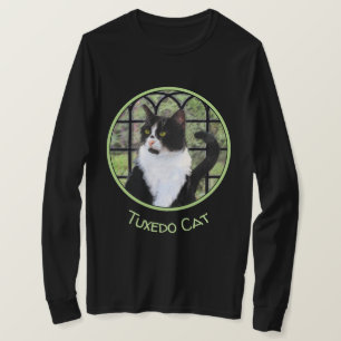 Tuxedo Cat in Window Painting Original Animal Art T-Shirt