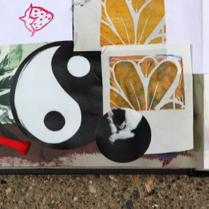 Tuxedo Cat Kitty Cats Black and White Caturday Classic Round Sticker