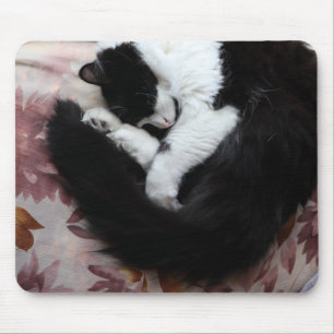 Tuxedo Cat Kitty Cats Black and White Caturday Mouse Pad
