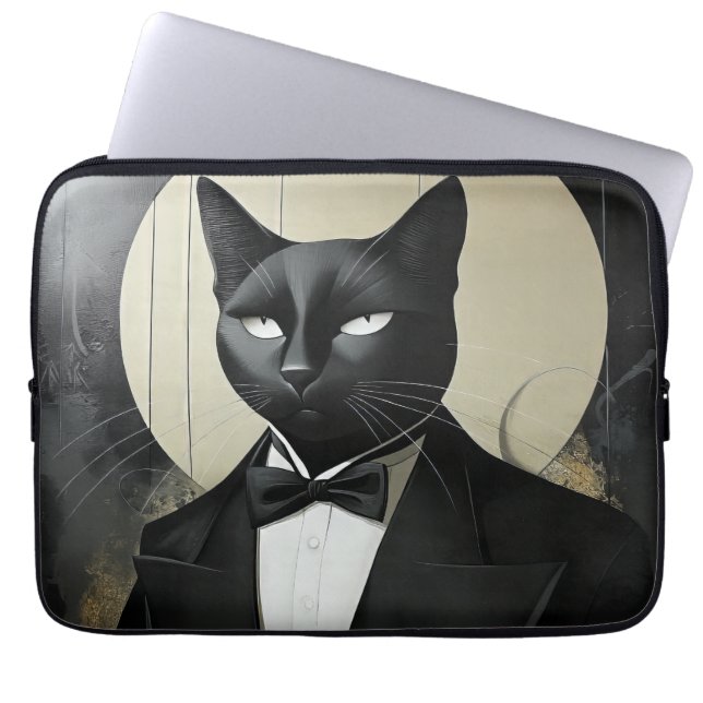 Tuxedo Cat  Laptop Sleeve (Front)
