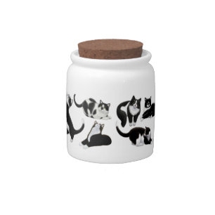 Tuxedo Cat Love Candy Jar
