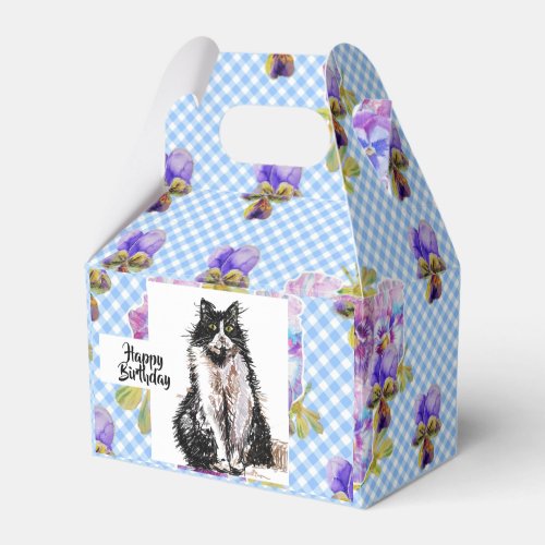 Tuxedo Cat Love You Black and White Cats Cake Favo Favor Boxes