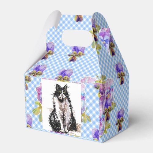 Tuxedo Cat Love You Black and White Cats Cake Favo Favor Boxes