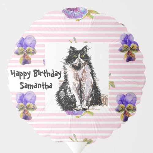 Tuxedo Cat Love You Black and White Cats Girls Bal Balloon