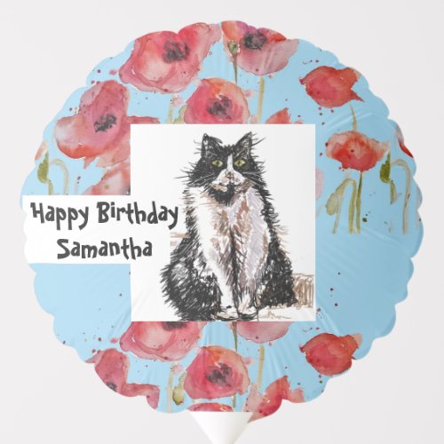 Tuxedo Cat Love You Black and White Cats Girls Bal Balloon