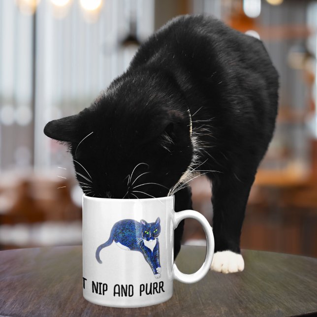 Tuxedo cat lover chill out and relax coffee mug (Creator Uploaded)