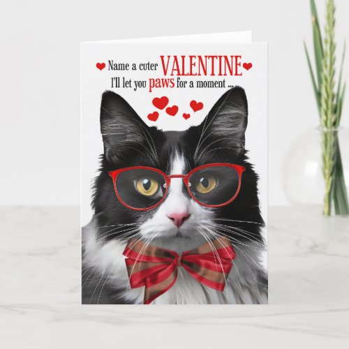 Tuxedo Cat Lover Valentine Feline Humor Holiday Card