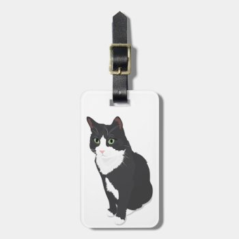 Tuxedo Cat Luggage Tag by MadeByLAB at Zazzle