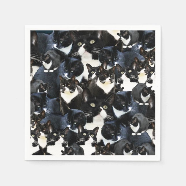 Tuxedo Cat Madness Napkins (Front)