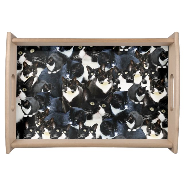 Tuxedo Cat Madness Serving Tray (Front)