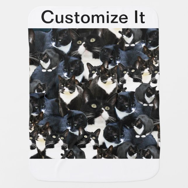 Tuxedo Cat Madness Stroller Blanket (Front)