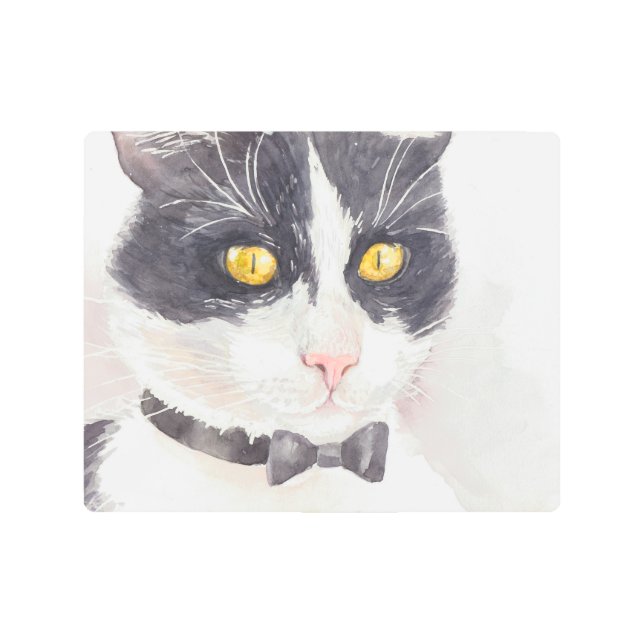 Tuxedo cat metal print (Front)