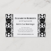 Tuxedo Cat Modern Geometric  Business Card (Front)