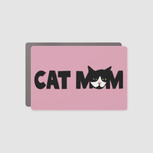 Tuxedo Cat Mom Black and White Cats Car Magnet